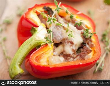 stuffed paprika with meat and vegetables