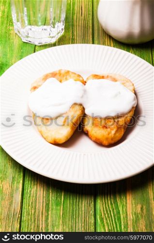 stuffed potato pancakes - russian traditional dish - potato zrazy. stuffed potato pancakes