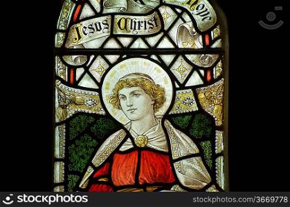 Stunning 15th Century stained glass window detail of Hope