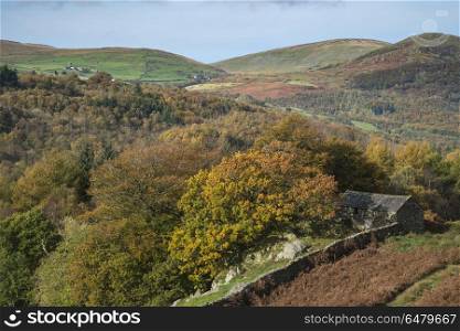 Stunning Autumn Fall landscape image of wide countryside in Lake. Beautiful Autumn Fall landscape image of wide countryside in Lake District in England