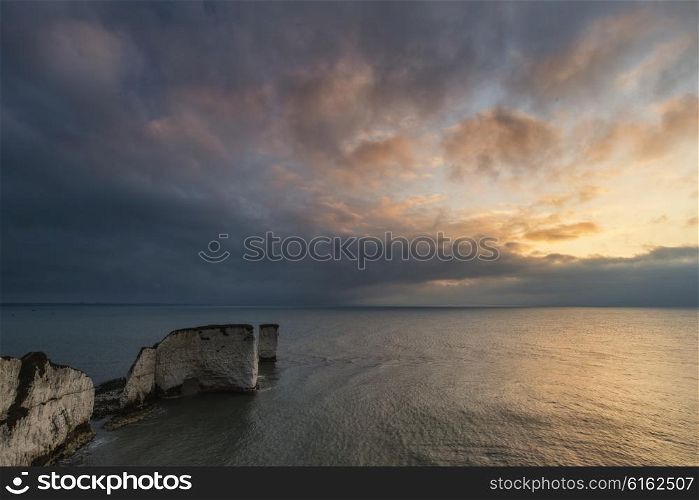 Stunning cliff formation landscape during beautiful sunrise