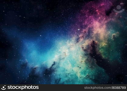 Stunning colorful galaxies in the night sky created with generative AI technology