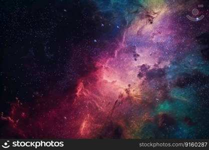 Stunning colorful galaxies in the night sky created with generative AI technology