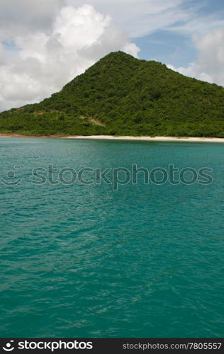 stunning deserted beach over mountain in Antigua, Caribbean