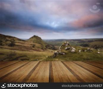 Stunning landscape of Chrome Hill and Parkhouse Hill Dragon&rsquo;s Back in Peak District in UK concept image