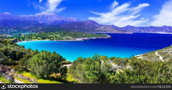 Stunning nature of Crete island - Voulisma beach near Agios Nikolaos. Greece