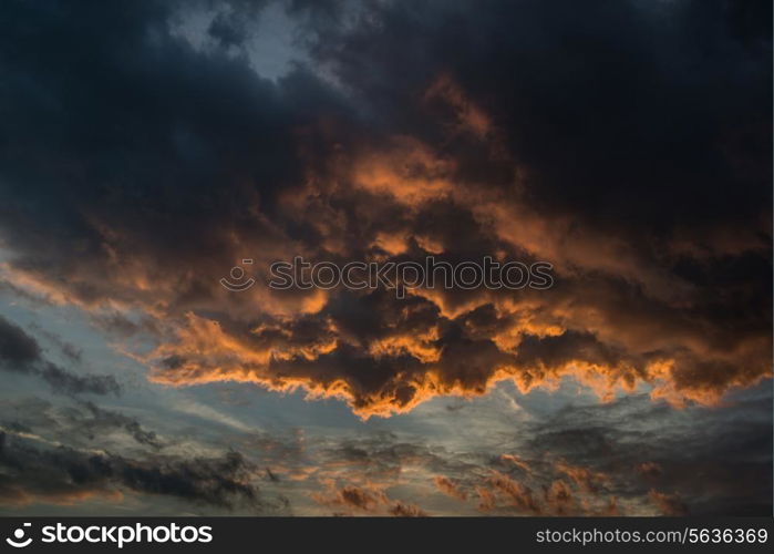 Stunning vibrant stormy cloud formation