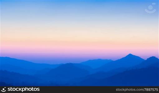 Stunning view of sunset over mountains - Defocused nature background