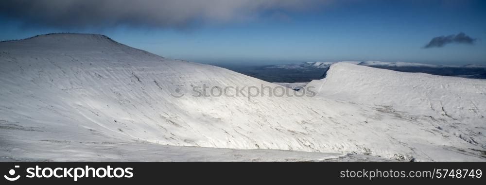 Stunning Winter panorama landscape snow covered countryside with beautiful sky and clouds. landscape, panorama, pano, panoramic, nature, natural, color, colorful, vibrant, vivid, calm, peaceful, serene, tranquil, sky, clouds, winter, season, seasonal, snow, ice, snowfall, frost, mountains, range, peak, summit, sunrise, sunset, dawn, evening, morning, countryside, rural, scenic,