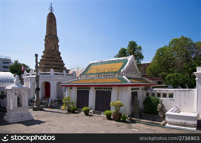 Stupa in the in the buddhist temple, Bangkok, Thailand