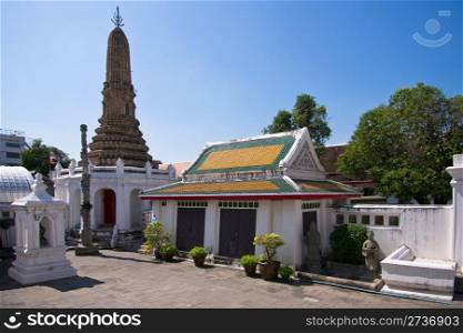 Stupa in the in the buddhist temple, Bangkok, Thailand