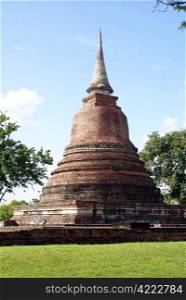 Stupa in wat Mahathat in old Sukhotai, Thailand