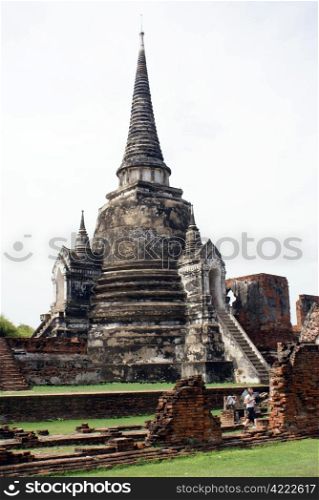 Stupa in wat Phra Si Sanphet in Ayuthaya, central Thailand