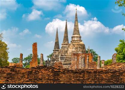 Stupas at Wat Phra Si Sanphet in Ayutthaya Historical Park Thailand the Unesco World Heritage Site