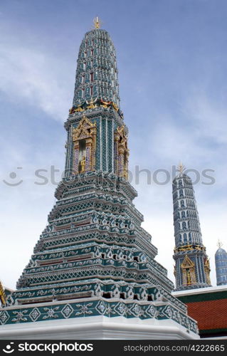 Stupas in Wat Phra Keo, Bangkok, Thailand