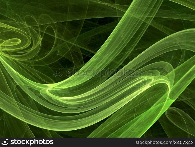 Style background from green curves. Computer digital generated this image