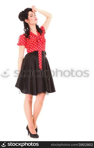 style Sexy Patriotic American Girl pin-up retro woman isolated