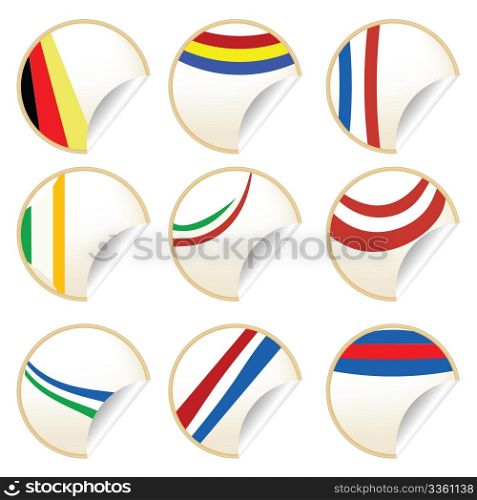 Stylilsh stickers collection with country flags