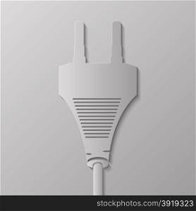 Stylised Power Plug Isolated on Grey Background. Power Plug