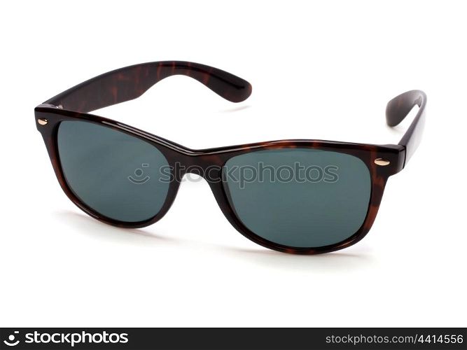 Stylish brown sunglasses isolated on white background cutout