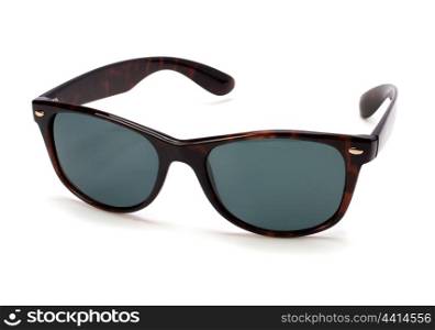 Stylish brown sunglasses isolated on white background cutout