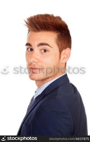 Stylish businessman isolated on a white background