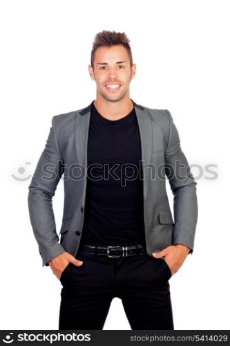 Stylish businessman isolated on a white background