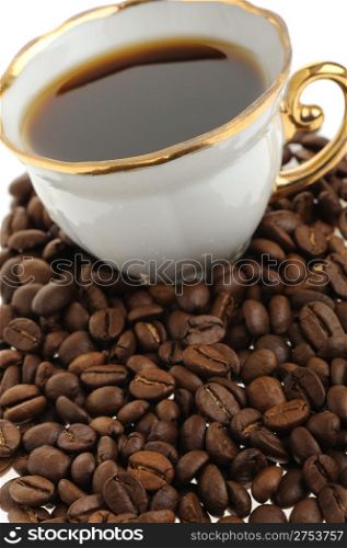 stylish coffee cup with seed. A cup with a coffee drink.