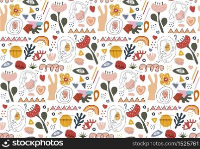 Stylish Hand drawing doodle pattern. Abstract retro modern trendy hipster background, endless texture. Vector illustration.. Stylish Hand drawing doodle pattern. Abstract retro modern trendy hipster background, endless texture. Vector illustration