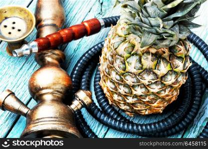 Stylish pineapple shisha. East hookah with the aroma pineapple for relax.Pineapple shisha