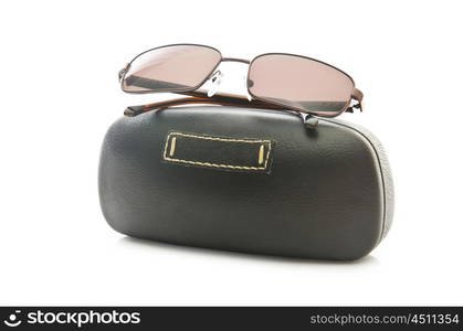 Stylish sunglasses isolated on the white