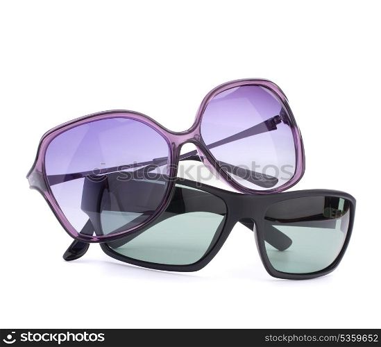 Stylish sunglasses pair isolated on white background cutout