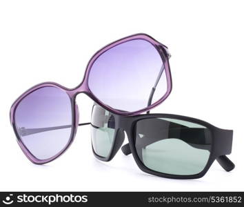 Stylish sunglasses pair isolated on white background cutout