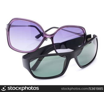 Stylish sunglasses pair isolated on white background cutout