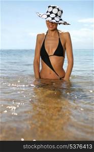 Stylish woman in a bikini