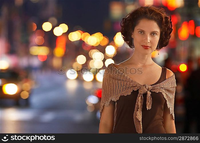 Stylish Woman on Street in City
