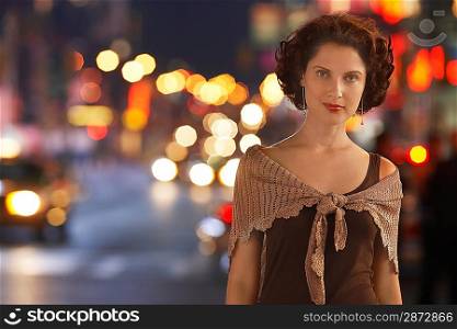 Stylish Woman on Street in City