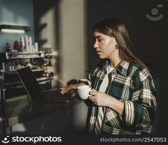 stylish young woman enjoying coffee 2