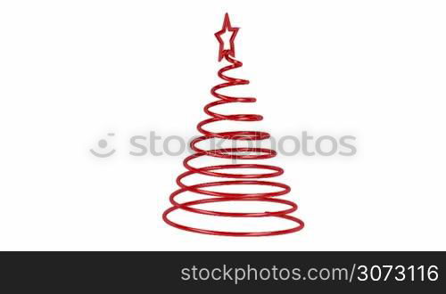 Stylized Christmas tree spin on white background