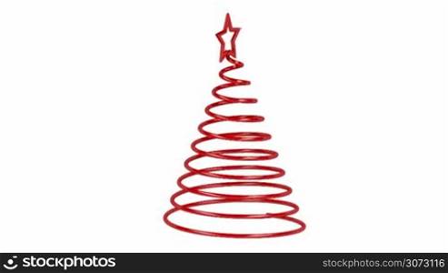 Stylized Christmas tree spin on white background