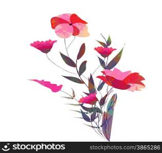 Stylized flowers, watercolor