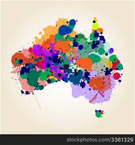 Stylized map of Australia, abstract art