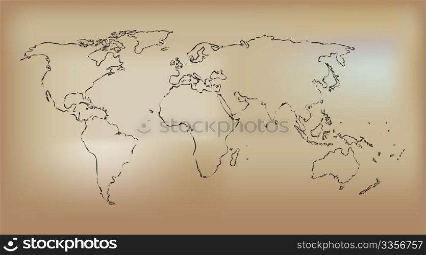 Stylized old map of the world