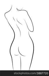 Stylized Sketch of a sexy woman made in 2d software