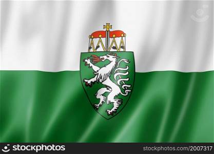 Styria Land flag, Austria waving banner collection. 3D illustration. Styria Land flag, Austria
