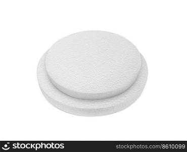 Styrofoam padding for product on white background