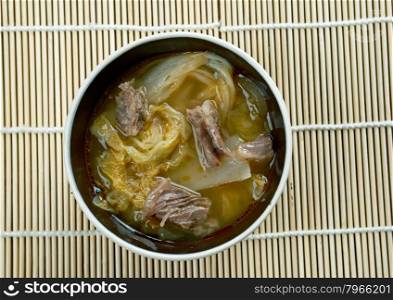 Suan cai - Chinese sauerkraut is a traditional Chinese pickled Chinese cabbage
