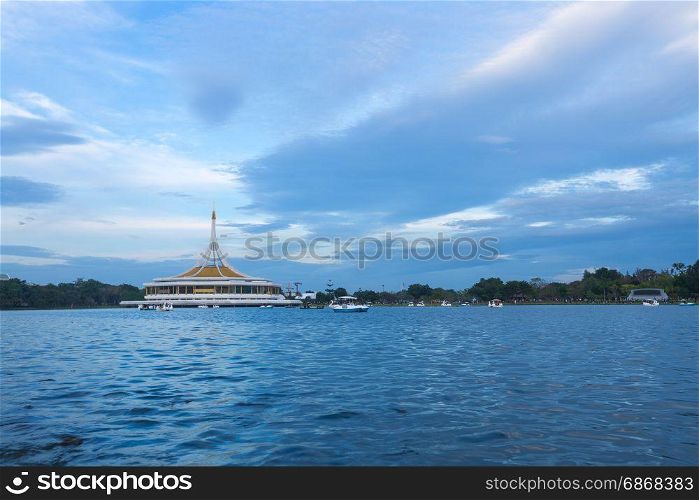 Suan Luang Rama IX Park in the evening.