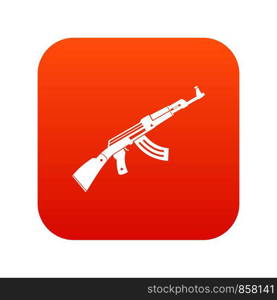Submachine gun icon digital red for any design isolated on white vector illustration. Submachine gun icon digital red