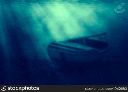 Submerged canoe